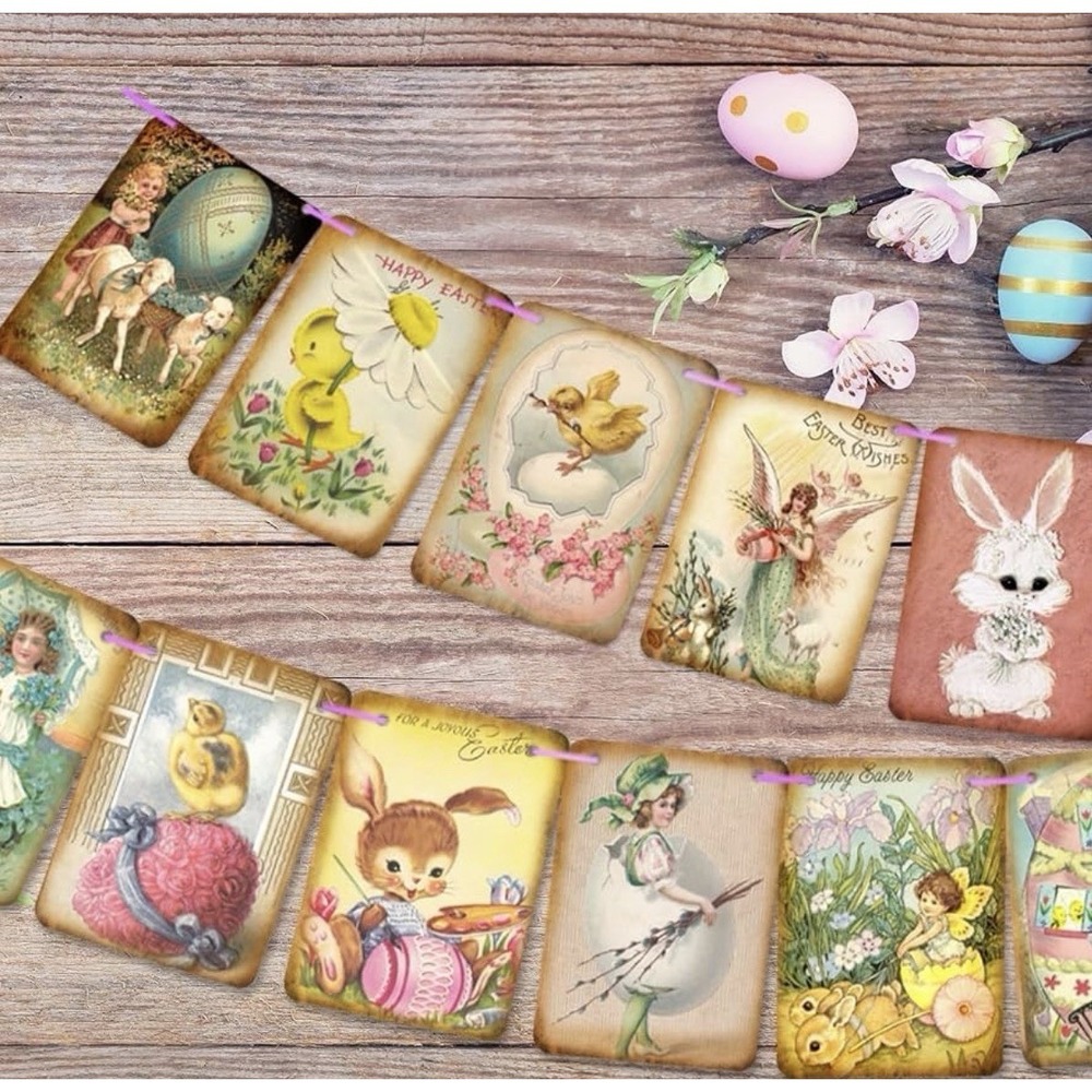 Vtg Style‎ Easter Banner Decoration NEW